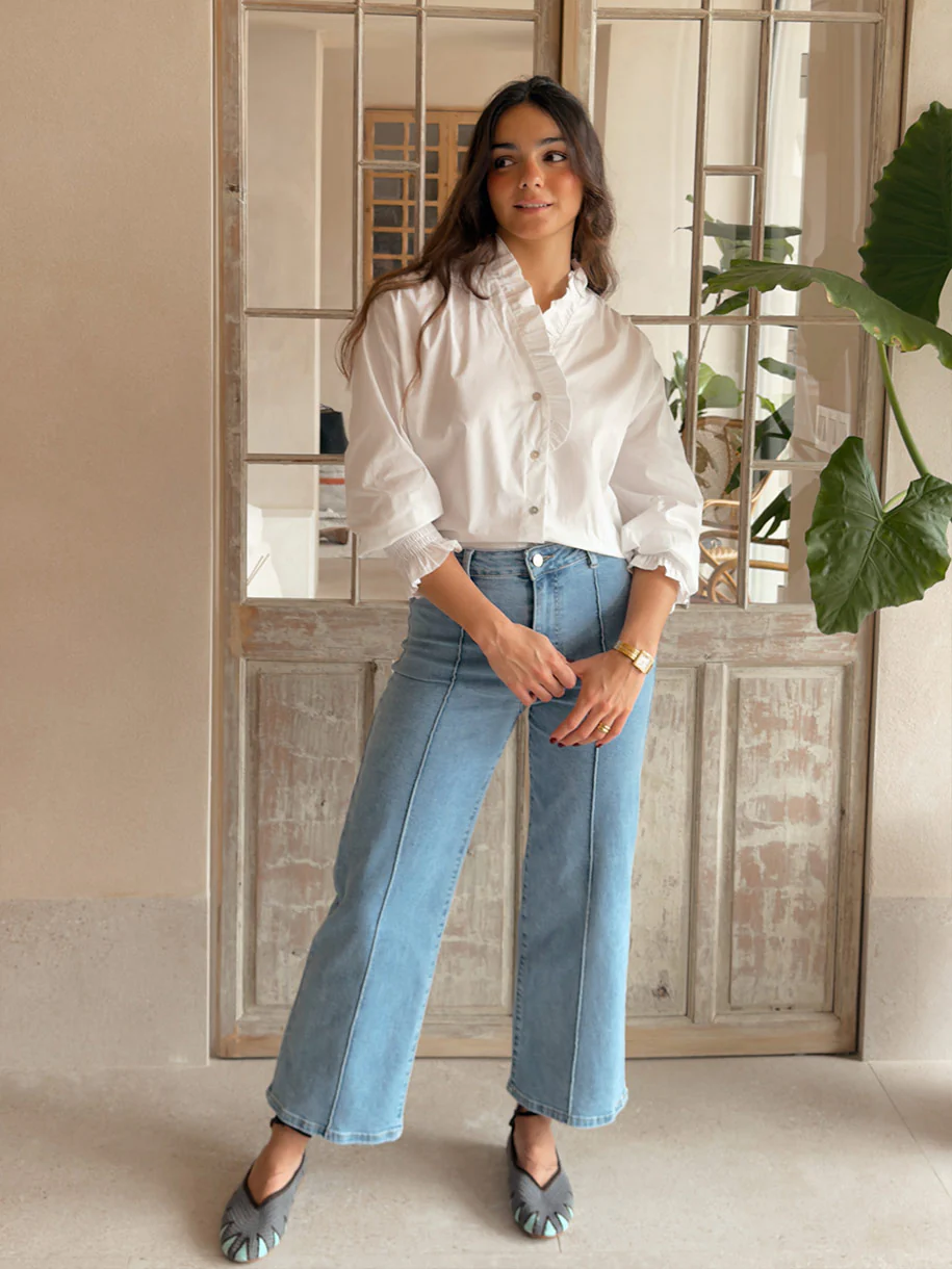 CAMISA BLANCA FRUNCE