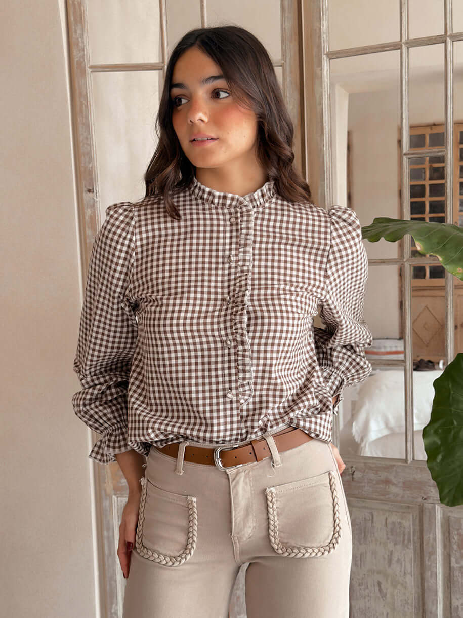 CAMISA VICHY VOLANTE