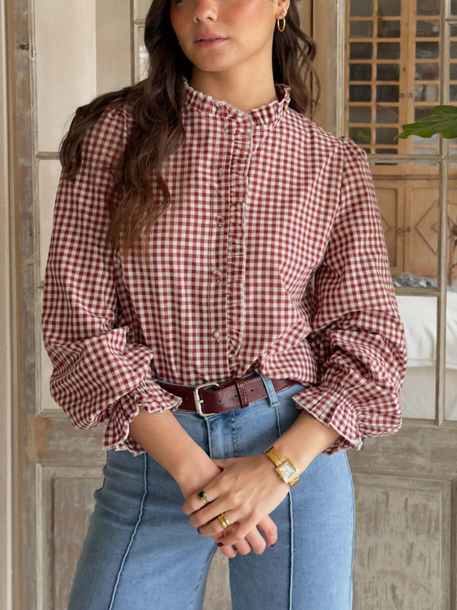 CAMISA VICHY VOLANTE - Image 4