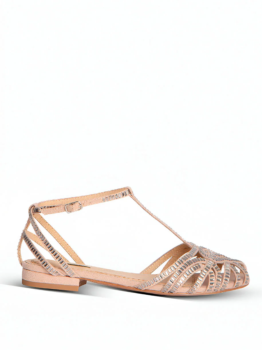 SANDALIA PLANA CALADA STRASS