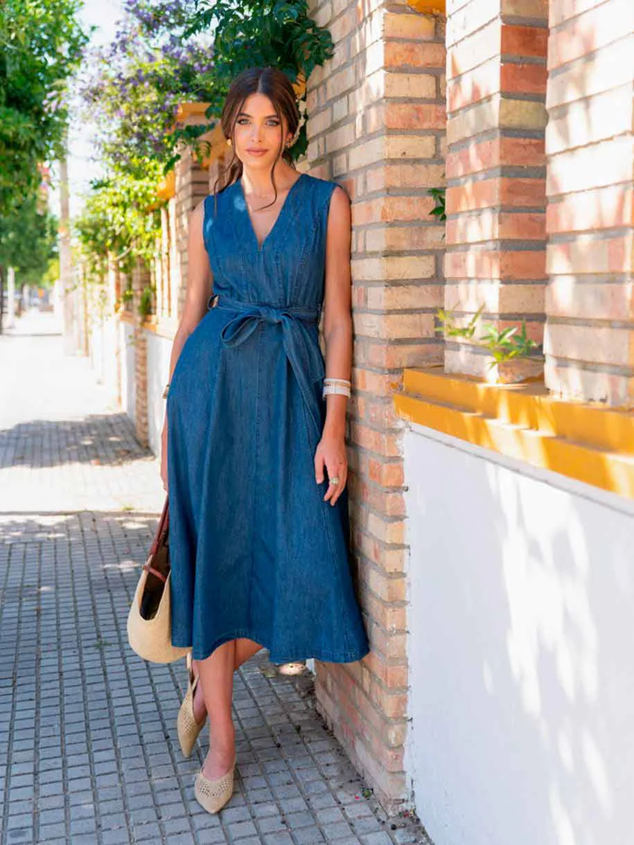 VESTIDO DENIM ESCOTE V - Image 3