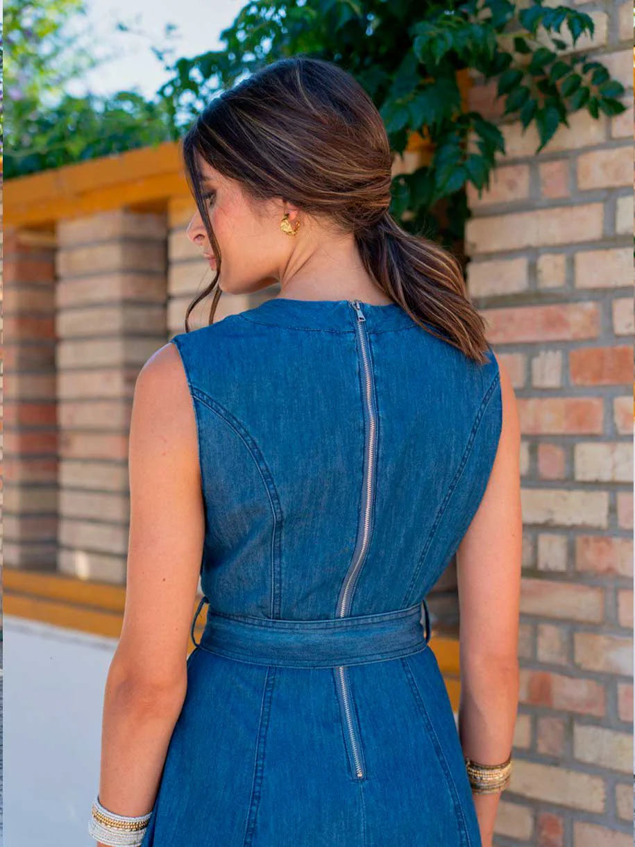 VESTIDO DENIM ESCOTE V - Image 5