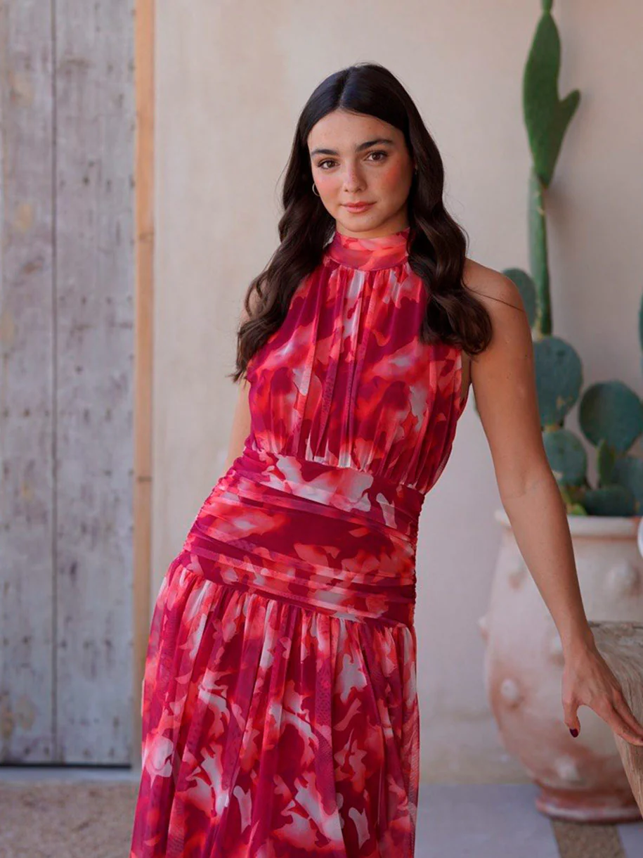 VESTIDO HALTER FRUNCIDO ROSA - Image 6