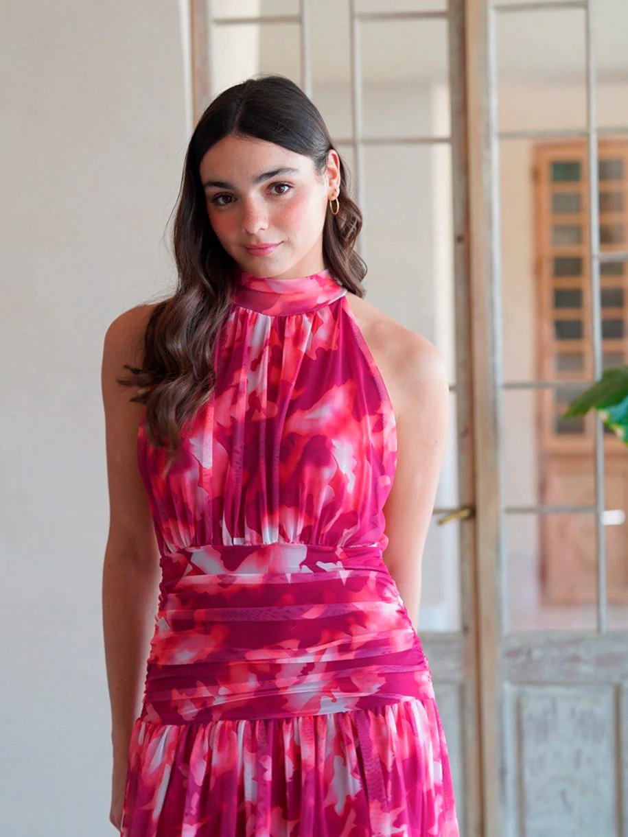 VESTIDO HALTER FRUNCIDO ROSA - Image 7