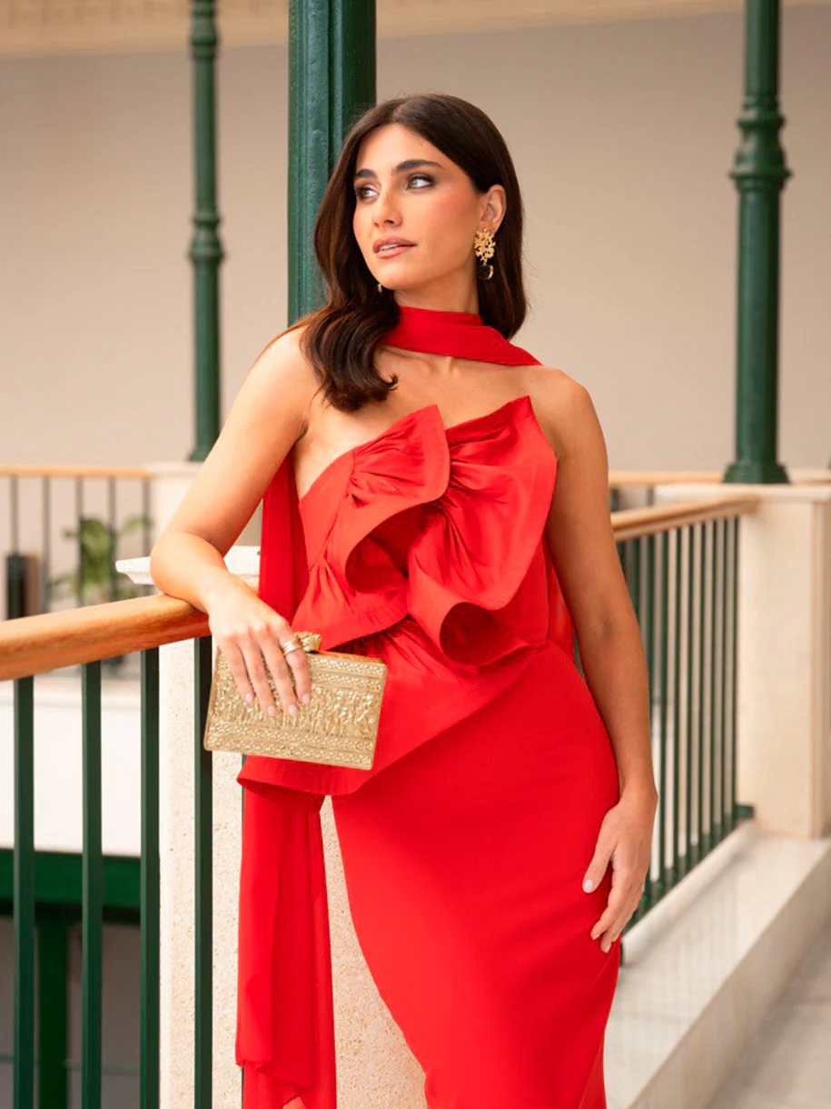 VESTIDO MALVAR VOLANTE ROJO - Image 4