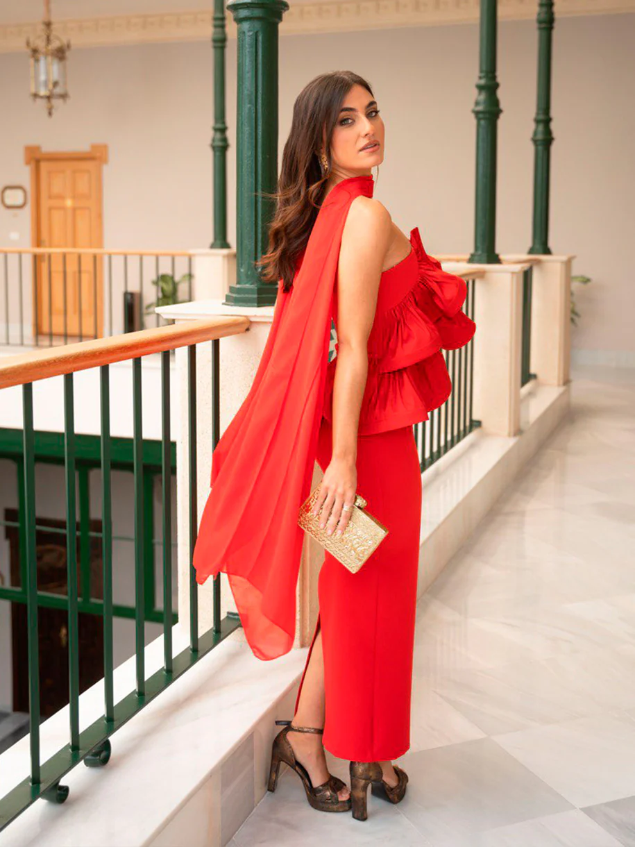 VESTIDO MALVAR VOLANTE ROJO - Image 5