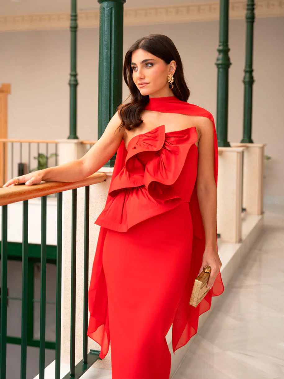 VESTIDO MALVAR VOLANTE ROJO - Image 7